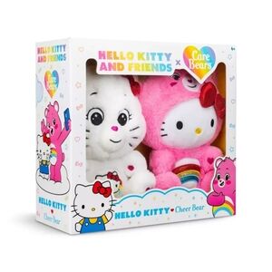 Hello Kitty x Cheer Bear 10" Collectible Care Bears Plush 2-Pack
